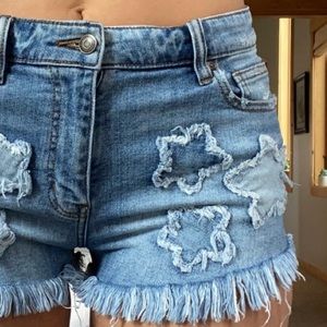 Patchwork Denim Shorts